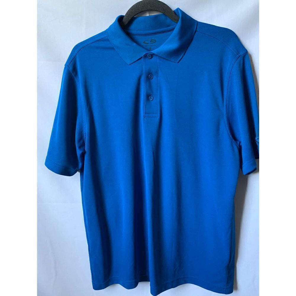 Champion Men’s Blue Performance Polo Shirt Moisture Wicking Short Sleeve